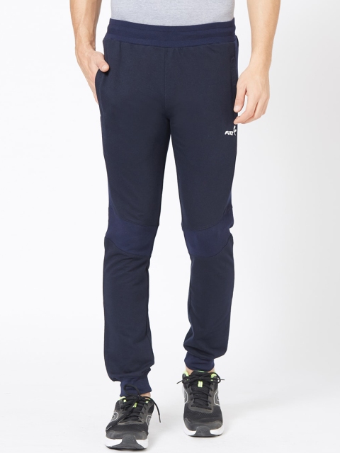 

FiTZ Men Navy Blue Solid Slim-Fit Bio-Wash Joggers