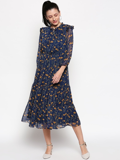 

Honey by Pantaloons Women Navy Blue Printed A-Line Dress