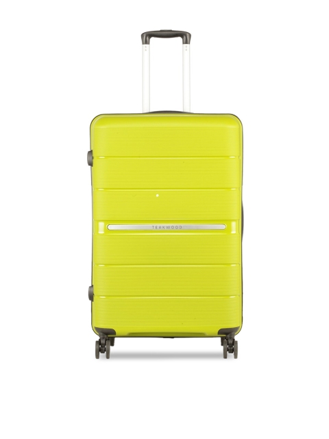 

Teakwood Leathers Green Textured Hard-Sided Cabin Trolley Suitcase