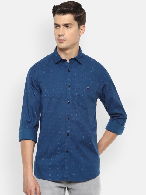 

Louis Philippe Jeans Men Navy Blue Slim Fit Printed Casual Shirt