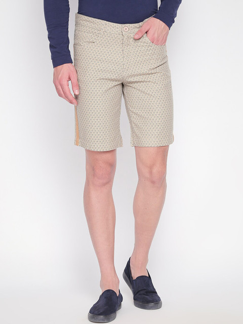 

FiTZ Men Beige Printed Regular Fit Chino Shorts