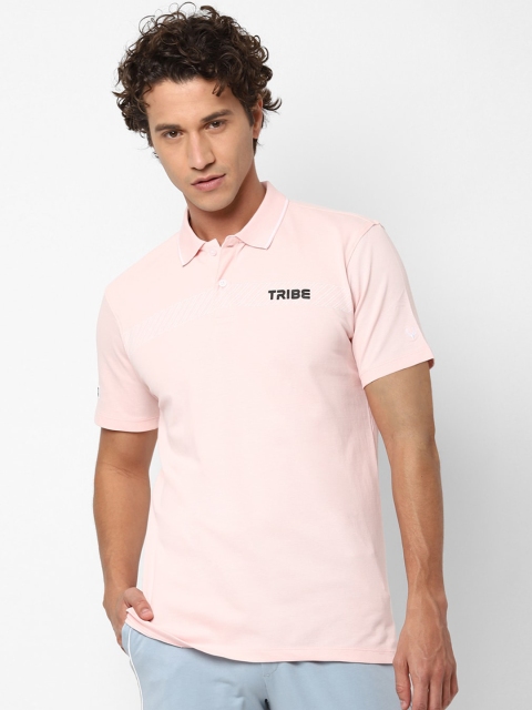 

Allen Solly Men Pink Solid Cotton Polo Collar Pure Cotton T-shirt