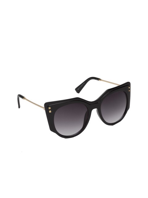

Get Glamr Women Grey Lens Cateye Sunglasses with UV Protected Lens SG-LT-CH-187D-32, Black