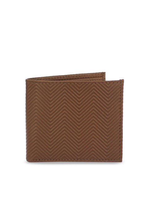 

NAPPADORI Chevron Wallet Brown Leather with Two Folds for Men