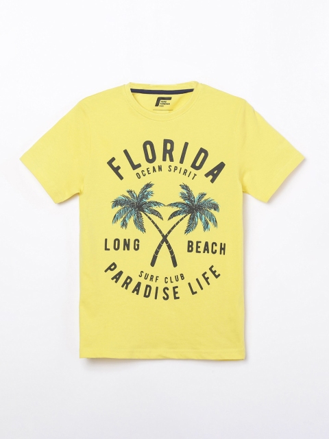 

Fame Forever by Lifestyle Boys Yellow Printed Round Neck T-shirt
