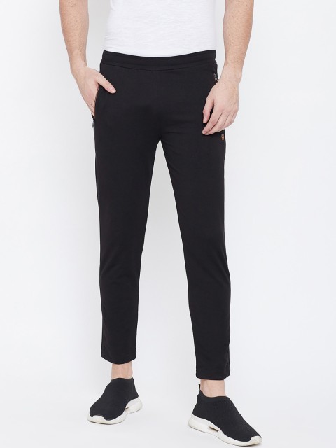 

Okane Men Black Solid Track Pants