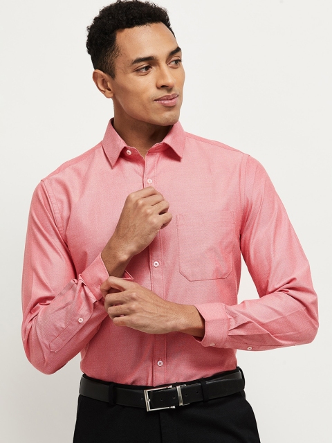 max Men Red Slim Fit Solid Formal Shirt