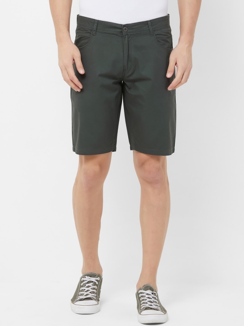 

FiTZ Men Olive Green Solid Chino Shorts