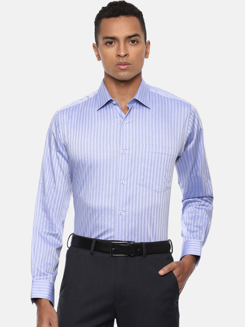 

Van Heusen Men Blue Regular Fit Striped Formal Shirt