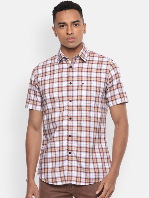 

Van Heusen Sport Men White & Red Regular Fit Checked Cotton Casual Shirt