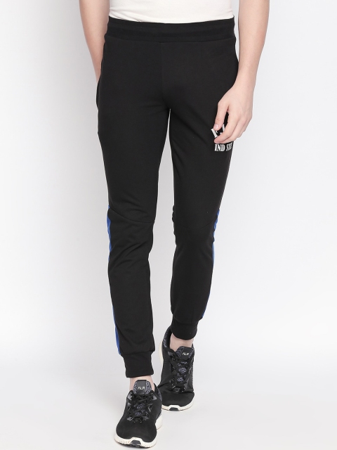 

FiTZ Men Black & Blue Colourblocked Sports Joggers