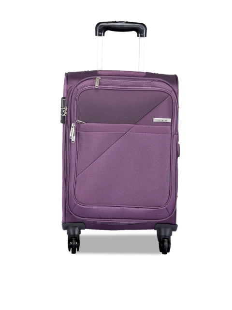 

Teakwood Leathers Purple Solid Soft-Sided Cabin Trolley Suitcase