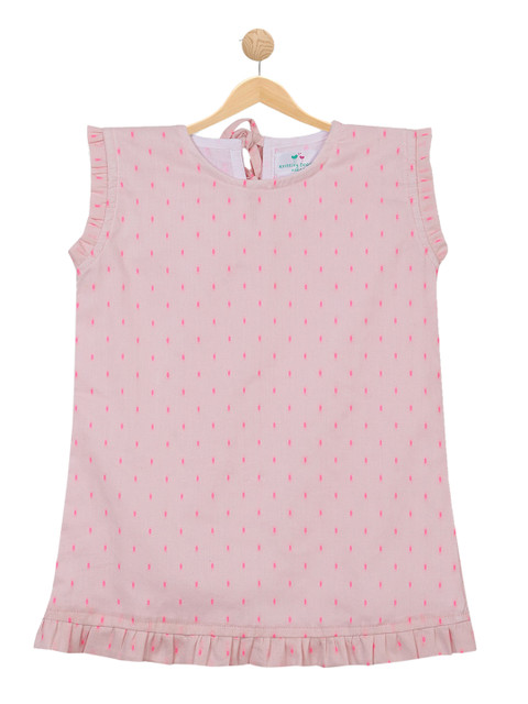 

Knitting Doodles Pink Printed Pure Cotton Regular Top