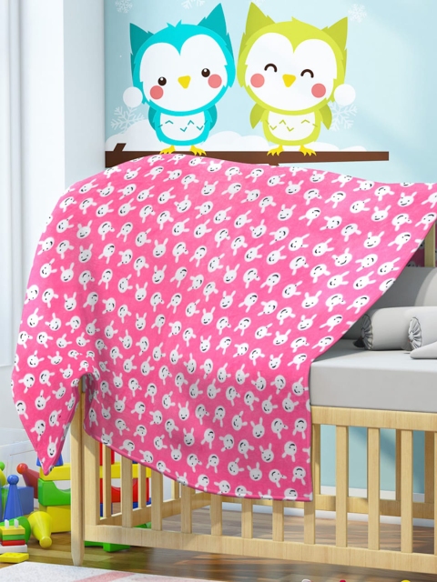 

Florida Pink & White Cartoon Characters AC Room 300 GSM Single Bed Blanket