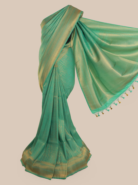 

Pothys Green Pure Silk Woven Design Banarasi Saree