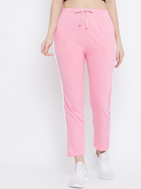 

Baani Creations Women Pink Solid Cotton Straight-Fit Track Pants