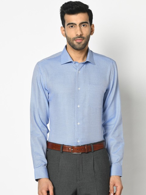 

Blackberrys Men Blue India Slim Fit Self Design Cotton Casual Shirt