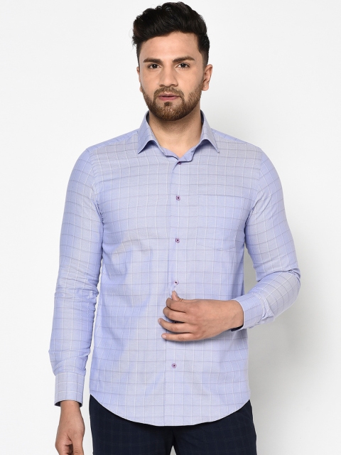 

Blackberrys Men Blue Slim Fit Checked Formal Shirt