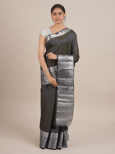 

Pothys Navy Blue & Beige Jute Silk Woven Design Saree