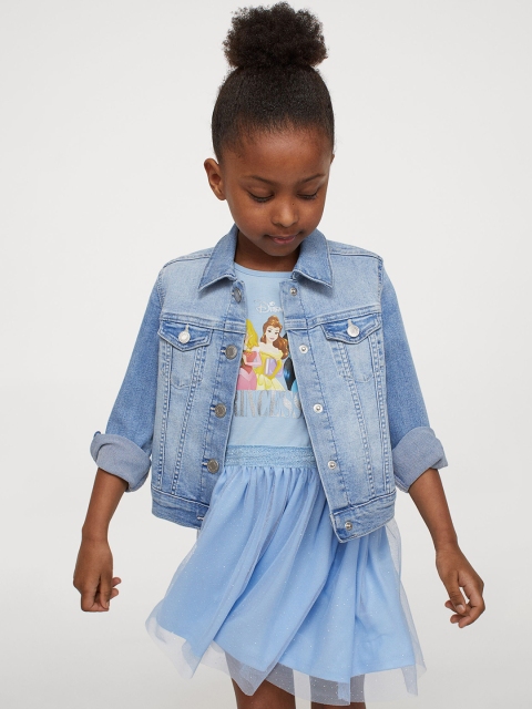 

H&M Girls Blue Tulle-Skirt Jersey Dress