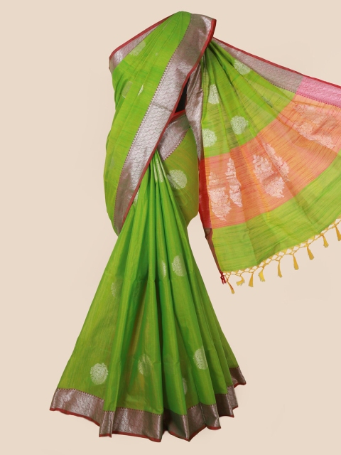 

Pothys Green Woven Design Cotton Blend Saree