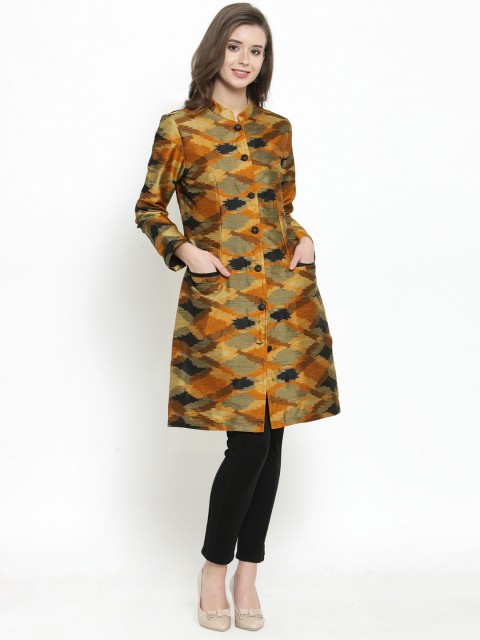 

Get Glamr Women Rust & Yellow Printed Kurta