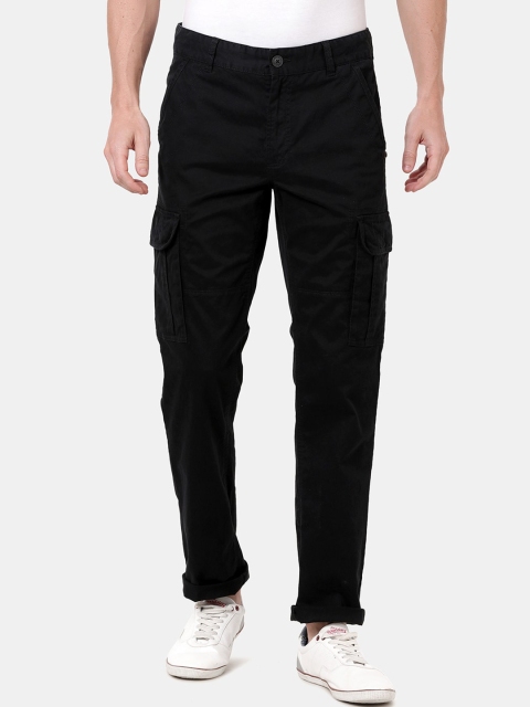 

t-base Men Black Slim Fit Solid Cargos