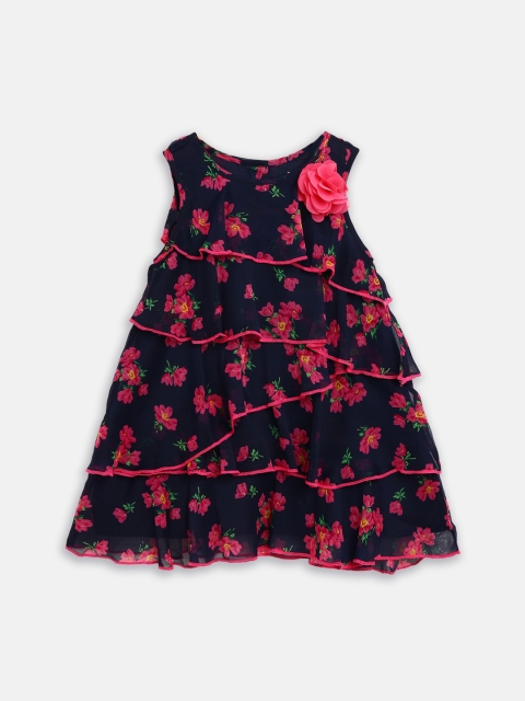 

Nauti Nati Girls Navy Blue & Red Printed A-Line Dress