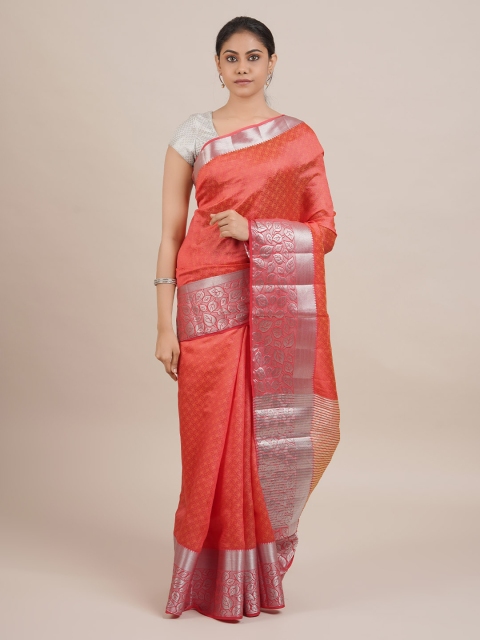 

Pothys Pink Woven Design Jute Silk Saree