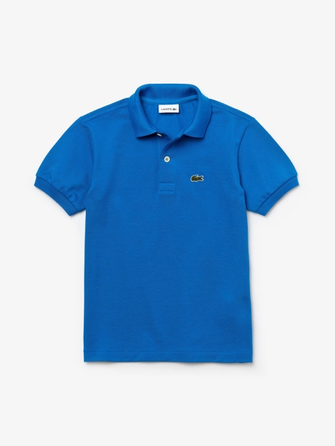

Lacoste Boys Blue Solid Polo Collar T-shirt