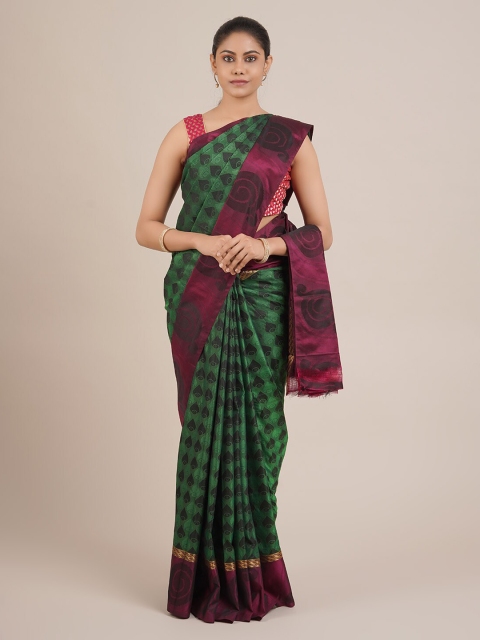 

Pothys Green Checked Art Silk Saree