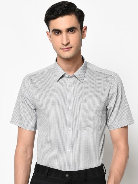 

Blackberrys Men Grey Slim Fit Printed Cotton Casual Shirt