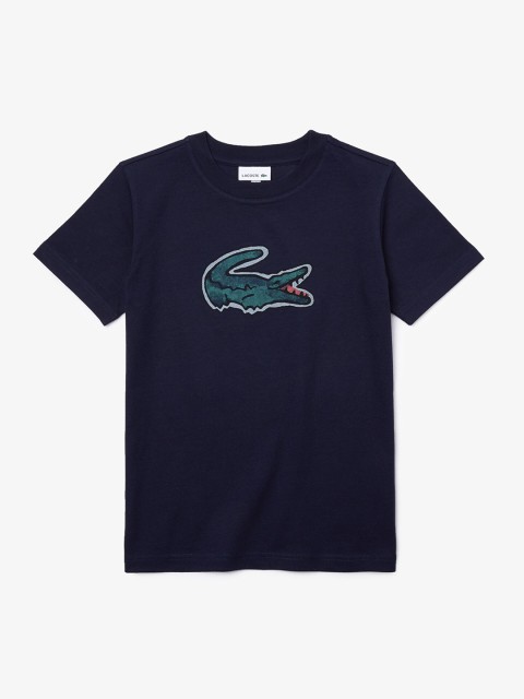 

Lacoste Boys Navy Blue Printed Round Neck T-shirt
