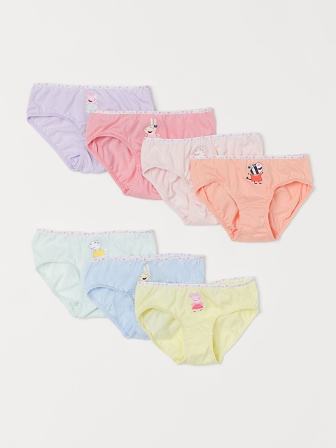 

H&M Girls Multicoloured 7-Pack Cotton Briefs 0686458082, Multi