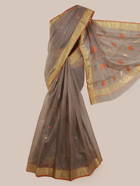 

Pothys Grey Pure Silk Woven Design Kanjeevaram Saree