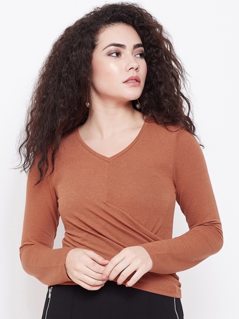 

Madame Rust Brown Fitted Crop Top