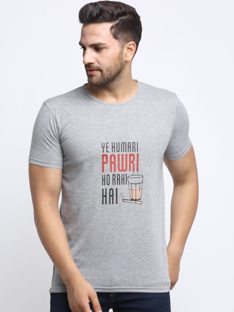 

VIMAL JONNEY Men Grey Printed Round Neck T-shirt