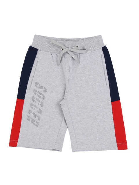 

RAINE AND JAINE Boys Grey Melange Colourblocked Regular Fit Regular Shorts