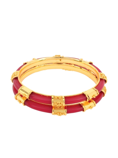 

Mali Fionna Set Of 2 Gold-Toned & Red Bangles