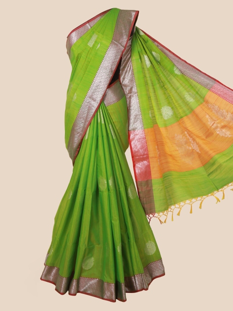 

Pothys Green Woven Design Cotton Blend Saree