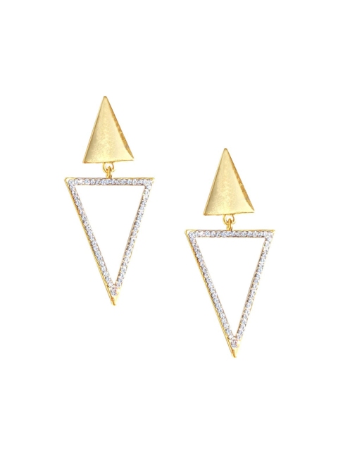 

Foxy Sperks Gold-Toned Contemporary Drop Earrings