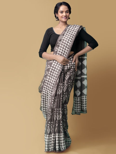 

Unnati Silks Grey Pure Cotton Printed Kota Saree