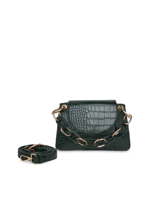 

CERIZ Green Textured Sling Bag