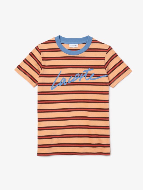

Lacoste Boys Multicoloured Striped Pure Cotton Round Neck T-shirt, Multi