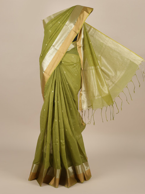 

Pothys Green Woven Design Jute Silk Saree