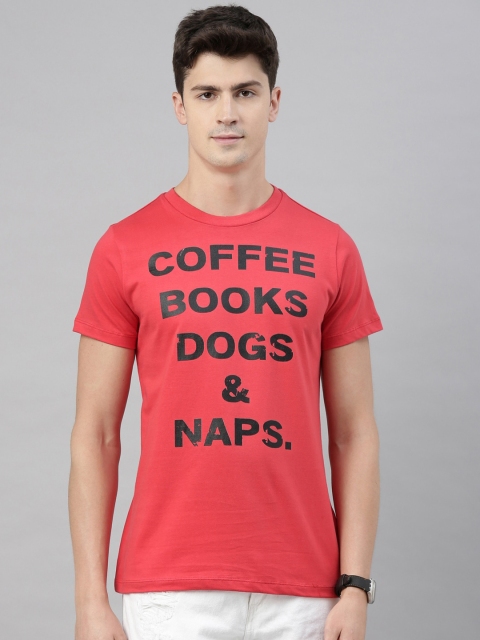 

QUANCIOUS Men Coral Printed Round Neck Organic Cotton Sustainable T-shirt
