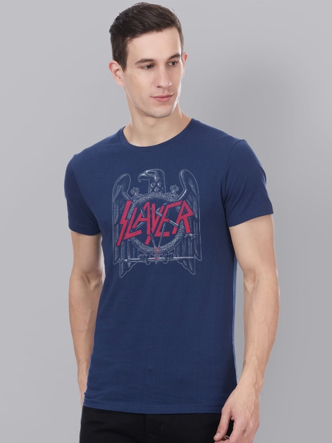 

Free Authority Men Blue Slayer Printed Round Neck T-shirt