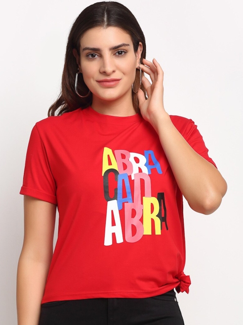 

Global Republic Red Printed Regular Top