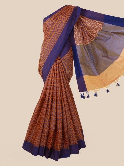 

Pothys Orange Woven Design Supernet Saree