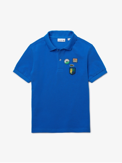 

Lacoste Boys Blue Solid Polo Collar Cotton T-shirt